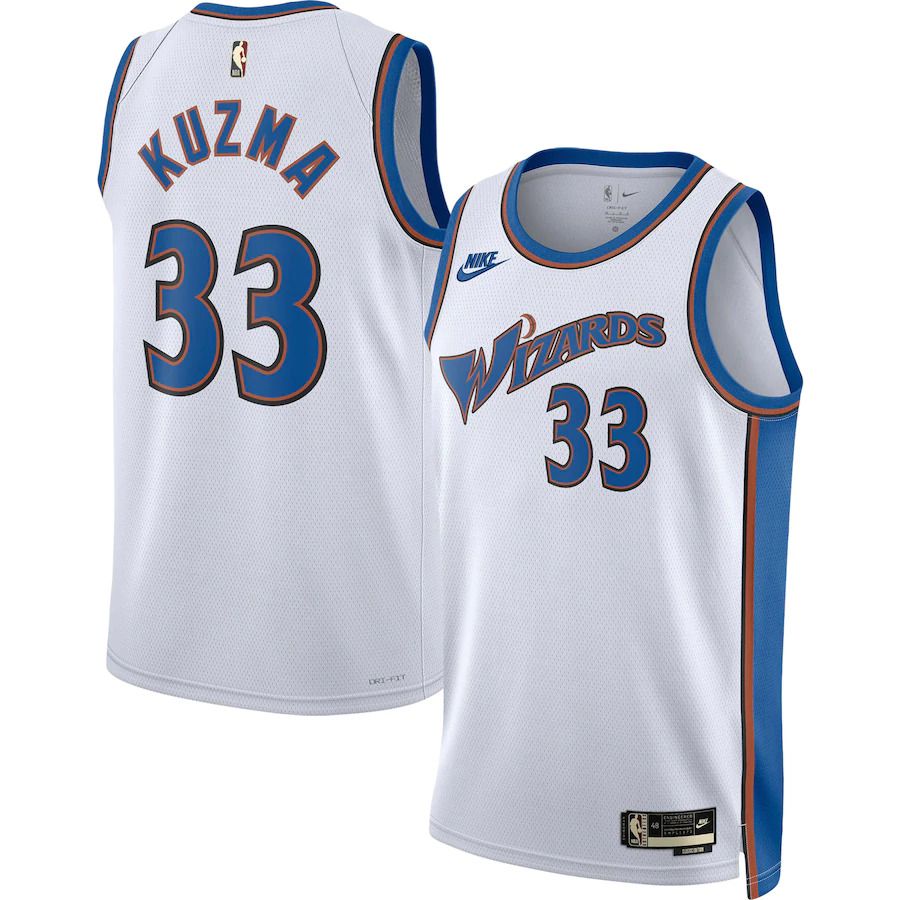 Men Washington Wizards #33 Kyle Kuzma Nike White Classic Edition 2022-23 Swingman NBA Jersey->youth nba jersey->Youth Jersey
